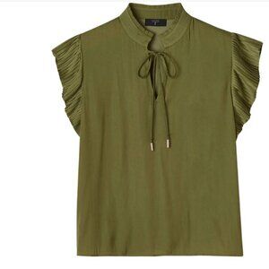 #74 Tahari Olive Green Blouse new with tags